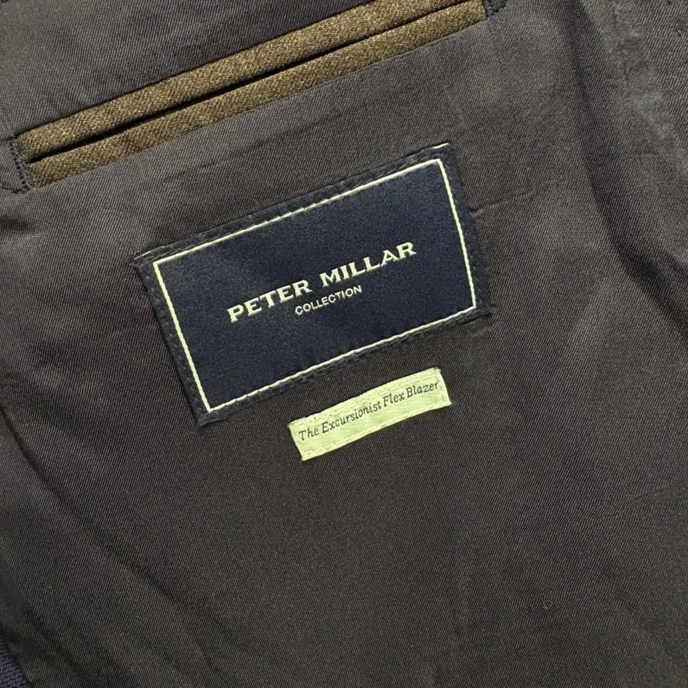 Peter Millar Excursionist Flex Blazer Mens 44R Navy Blue Wool Silk Sport Coat